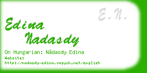 edina nadasdy business card