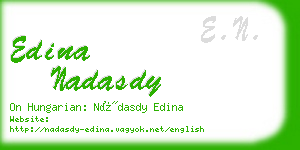 edina nadasdy business card